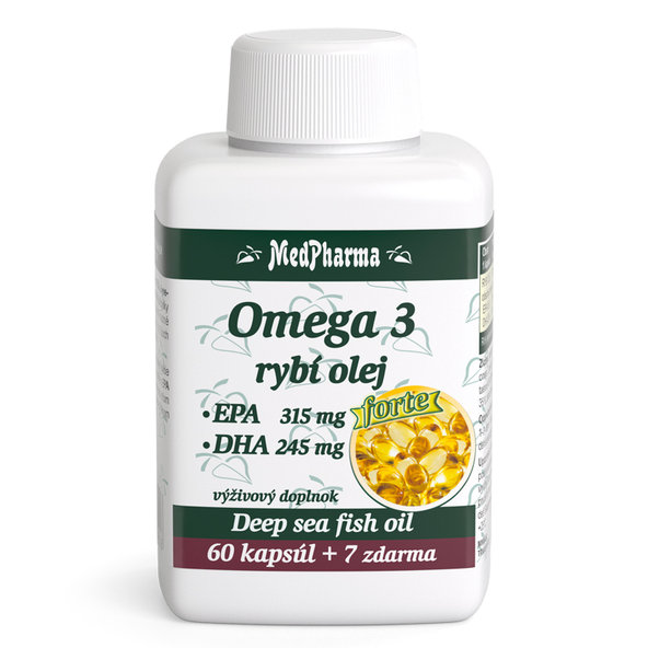 MedPharma Omega 3 rybí olej Forte 60+7 kapslí