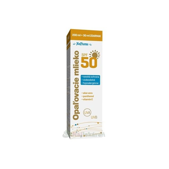 MedPharma Opalovací mléko SPF 50 230 ml