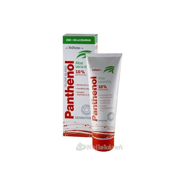 MedPharma Panthenol 10% Sensitive Aloe vera tělové mléko 200+30 ml