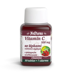 MedPharma Vitamin C 500 mg šípky postupné uvolňování 30+7 tablet