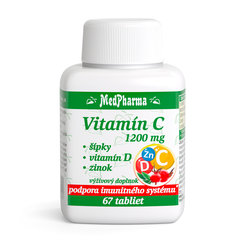MedPharma Vitamin C 1200 mg + šípky + vitamin D + zinek 67 tablet