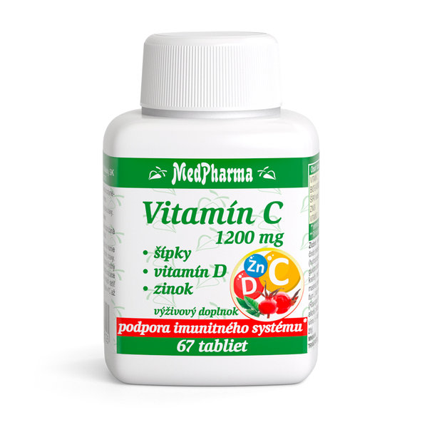MedPharma Vitamin C 1200 mg + šípky + vitamin D + zinek 67 tablet