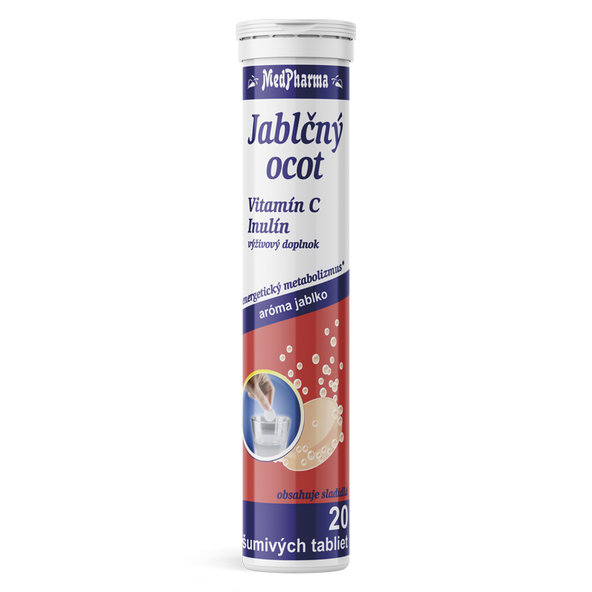 MedPharma Jablečný ocet + vitamin C + inulin 20 šumivých tablet