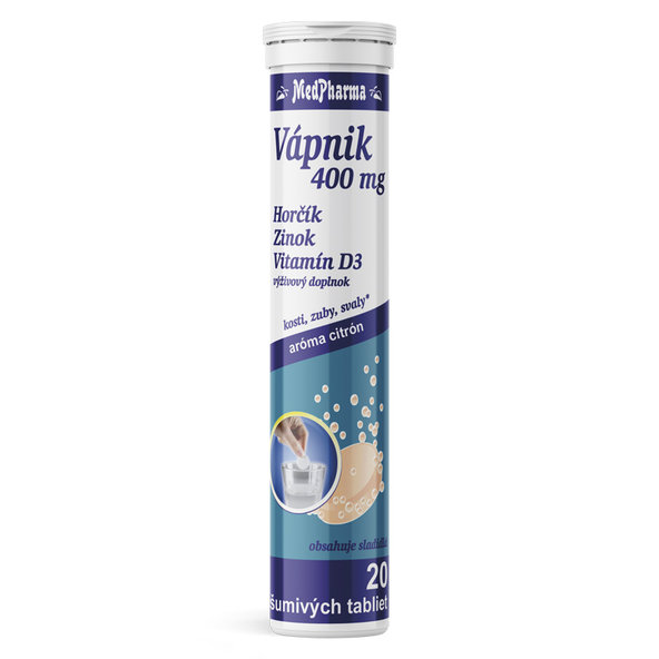 MedPharma Vápník 400 mg + hořčík + zinek 20 šumivých tablet