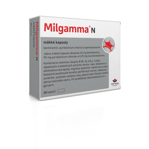 Milgamma N proti bolesti zad 20 kapslí