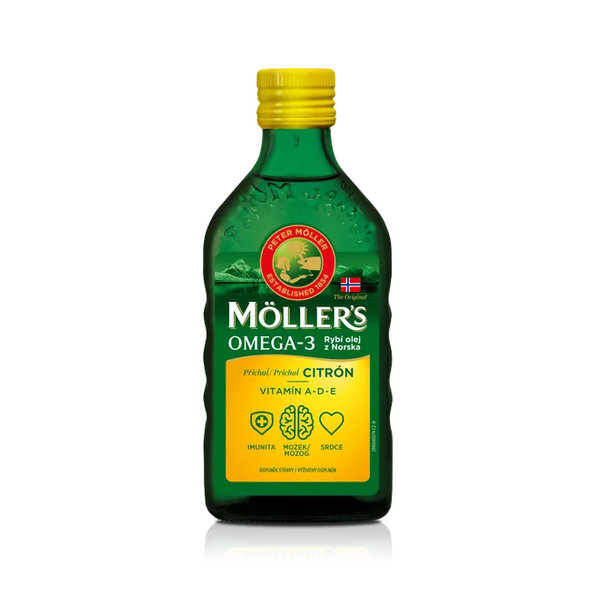 Möller’s Omega-3 rybí olej citron 250 ml
