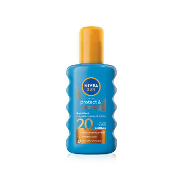 NIVEA SUN Protect & Bronze opalovací sprej SPF 20 200 ml