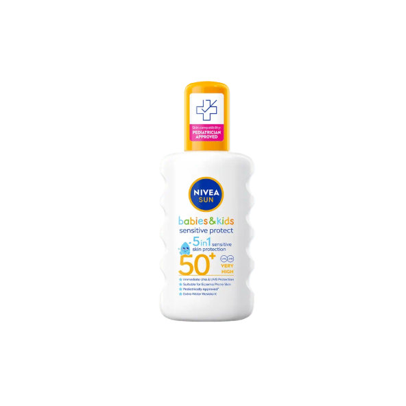 NIVEA SUN Sensitive 5v1 opalovací sprej SPF 50+ 200 ml