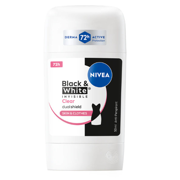 NIVEA Black & White Invisible Clear antiperspirant stick 50 ml