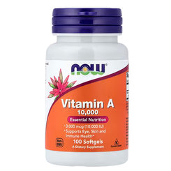 Now Foods vitamín A 10 000 IU 100 kapslí