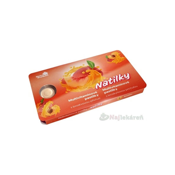 NaturProdukt Natilky multivitamínové pastilky broskev 12 ks
