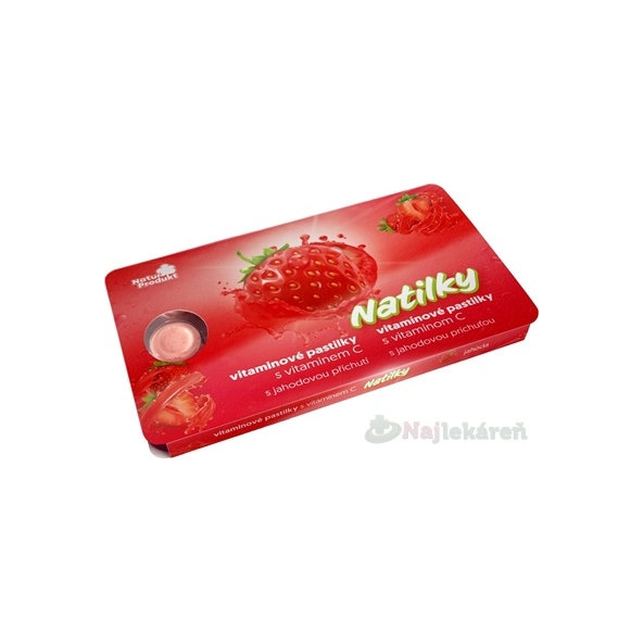 NaturProdukt Natilky pastilky s vitamínem C jahoda 12 ks
