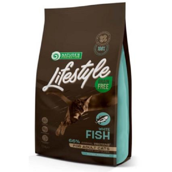 Natures Protection Lifestyle Care pro kočky adult bílá ryba 1,5 kg