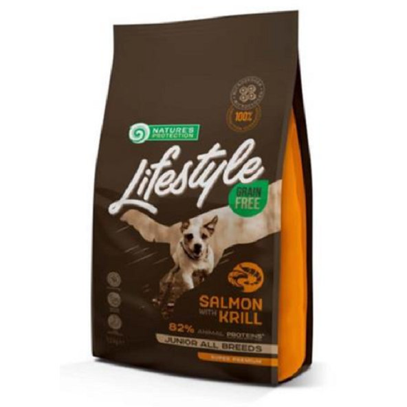 Natures Protection Lifestyle pro psy junior losos a krill 1,5 kg
