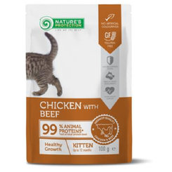 Natures Protection kapsičky pro koťata kuře a hovězí 22× 100 g