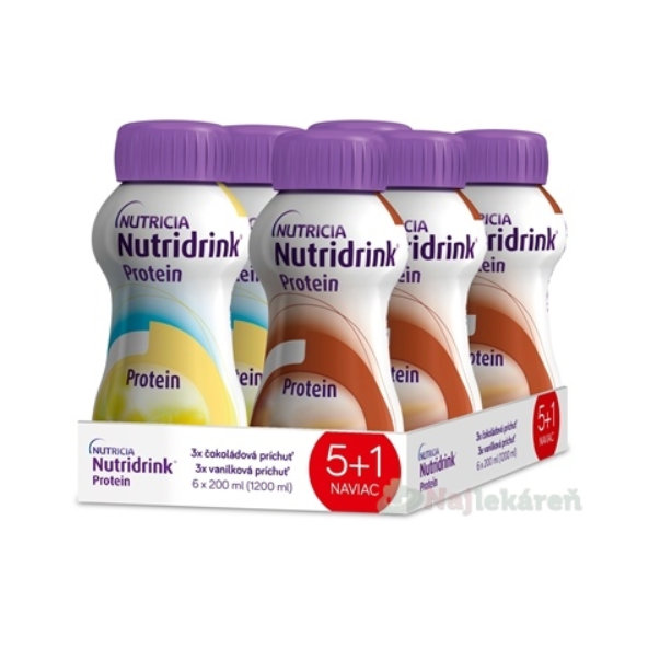 Nutridrink Protein 5 + 1 set vanilka a čokoláda 6 × 200 ml