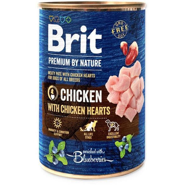 Brit Premium by Nature Dog konzerva Chicken with Hearts 6×400 g