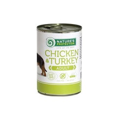 Natures Protection konzerva pro psy adult kuře a krůtí 400 g