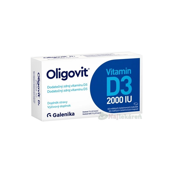 Oligovit Vitamín D3 2000 IU 60 kapslí