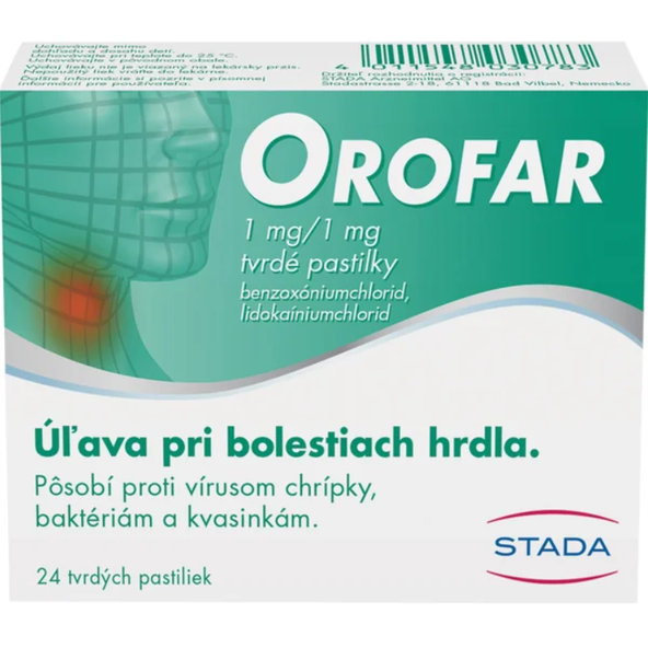 Orofar na bolest v krku 24 pastilek