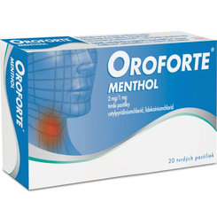 Oroforte menthol na bolest v krku 20 pastilek