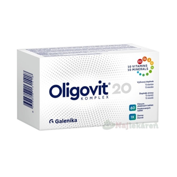 Oligovit 20 Komplex 10 vitamínů a 10 minerálů 60 tablet