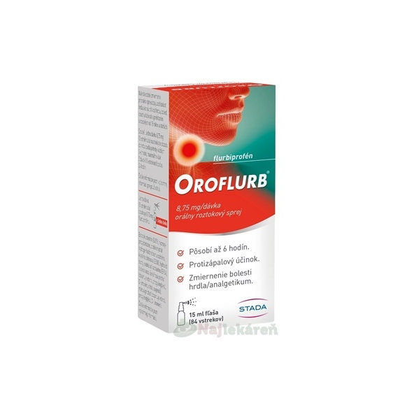 Oroflurb 8,75 mg/ml orální sprej 84 vstřiků 15 ml