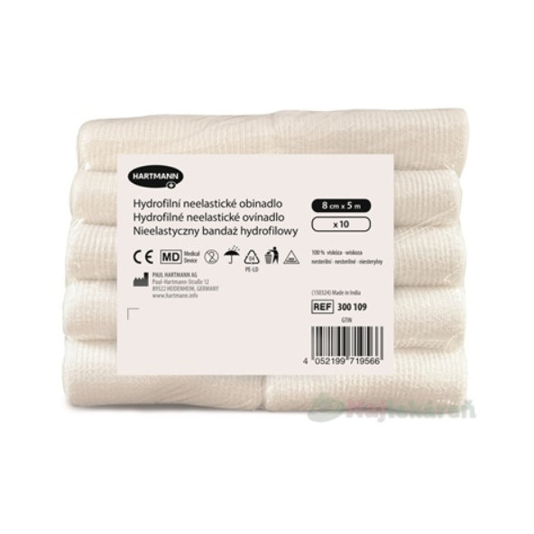 Hydrofilní obvaz nesterilní 8 cm × 5 m 10 ks