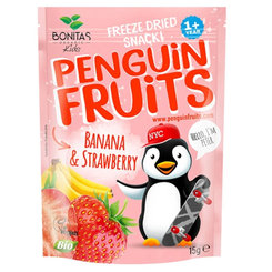 Penguin Fruits Banana Strawberry BIO lyofilizované ovocie 15 g