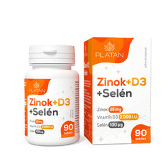 Platan Zinok + Vitamin D3 + Selen 90 tablet