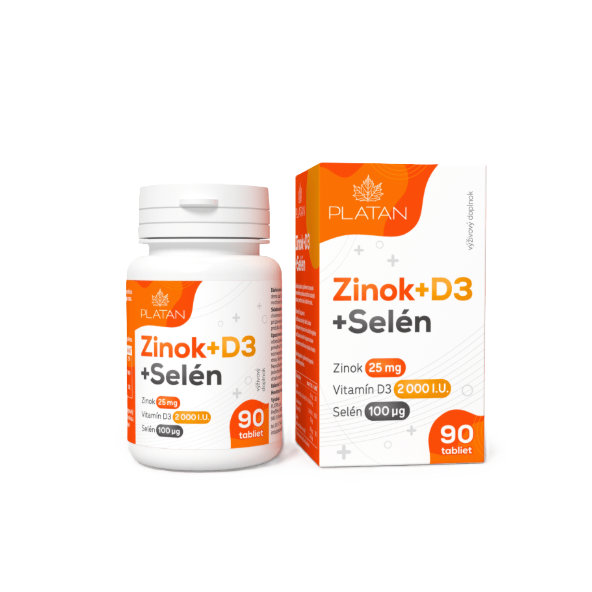 Platan Zinok + Vitamin D3 + Selen 90 tablet