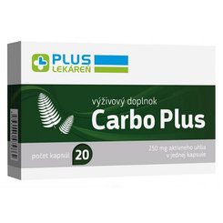 Plus Lekáreň Carbo Plus aktivní uhlí 250 mg 20 kapslí