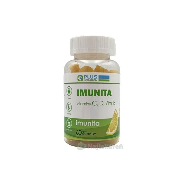 Plus Lekáreň Vitamín C + vitamín D + zinek příchuť citron 60 ks