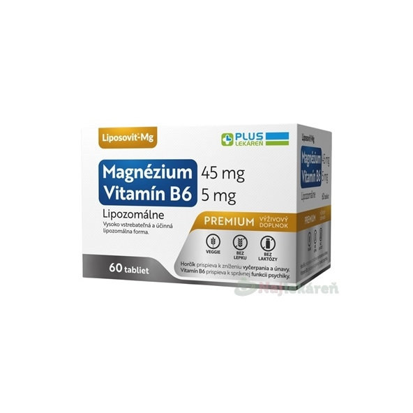 Plus Lekáreň lipozomální hořčík + vitamín B6 60 tablet