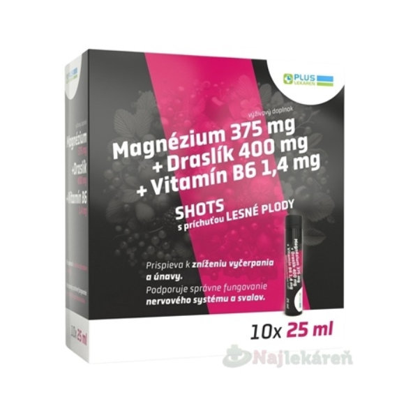 Plus Lekáreň Magnézium+draslík+B6 ampule lesní plody 10x25 ml