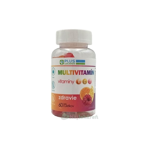 Plus Lekáreň Multivitamín želé bonbóny ovocná příchuť 60 ks