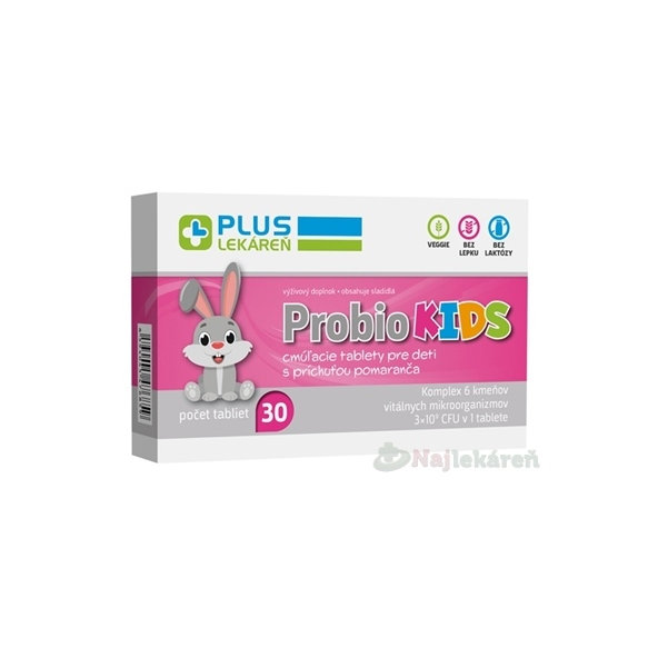 Plus Lekáreň Probio Kids pomeranč 30 cucacích tablet