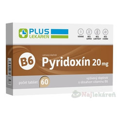 Plus Lekáreň Pyridoxin 20 mg vitamín B6 60 tablet