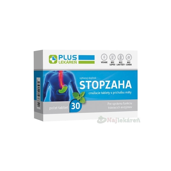 Plus Lekáreň Stopzáha cucací tablety příchuť máta 30 ks