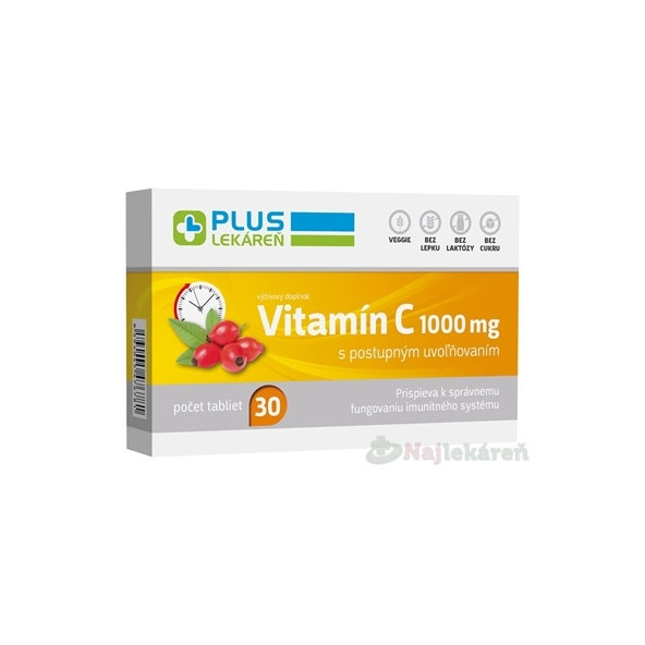 Plus Lekáreň Vitamín C 1000 mg s postupným uvolňováním 30 tablet