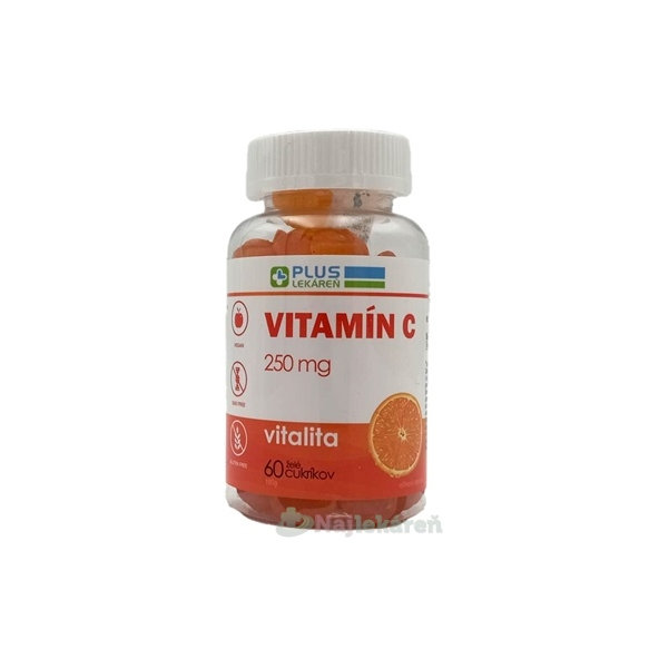 Plus Lekáreň Vitamín C 250 mg příchuť pomeranč 60 ks