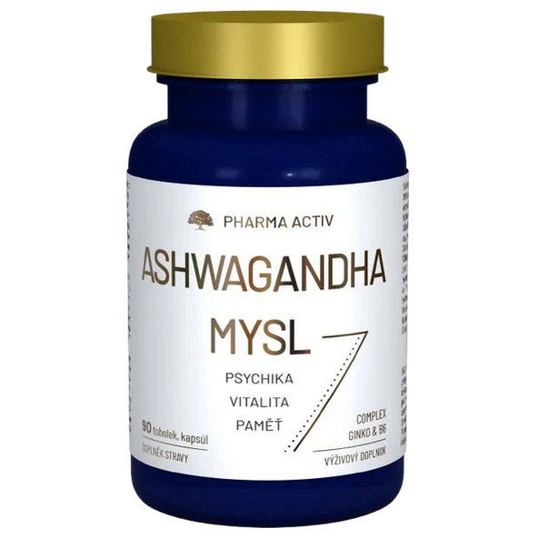 Pharma Activ Ashwagandha Mysl komplex Ginkgo a B6 90 kapslí