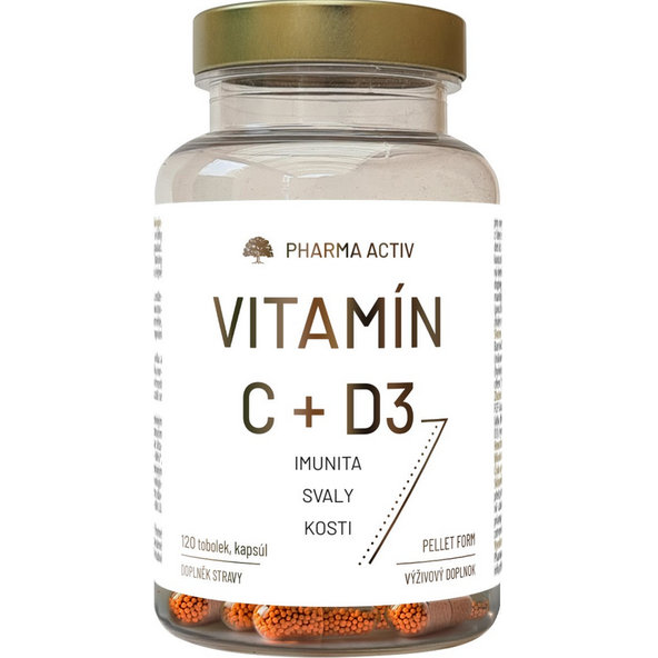Pharma Activ Vitamín C + D3 120 kapslí
