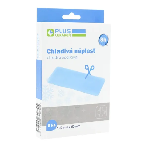 Plus Lekáreň Chladivá náplast hydrogelová 120 x 50 mm 6 ks