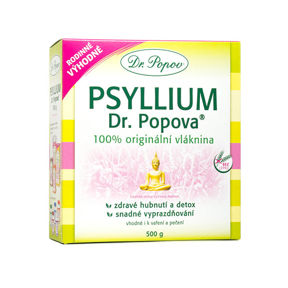 DR. POPOV Psyllium rozpustná vláknina 500 g prášek