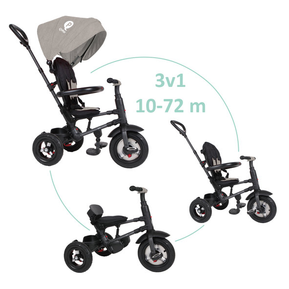 QPLAY Rito Air Gel tříkolka šedá do 25 kg
