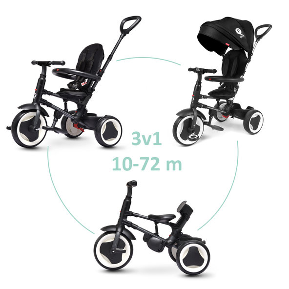 QPLAY Rito Plus tříkolka černá do 25 kg
