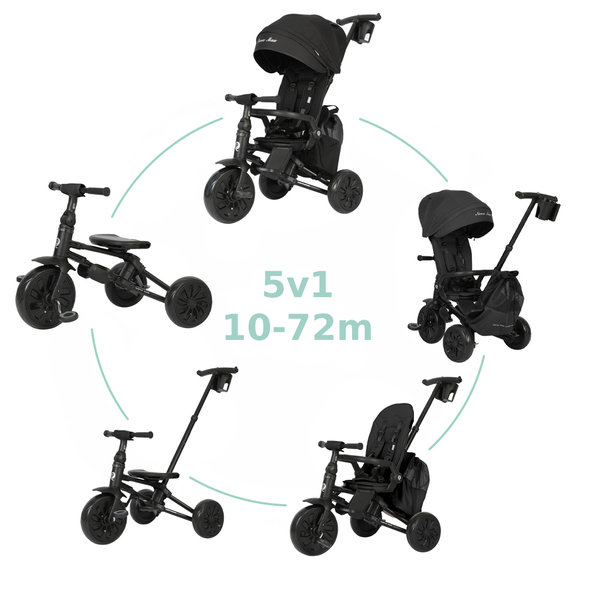 QPLAY Tříkolka Nova Max 5v1 Black do 25 kg