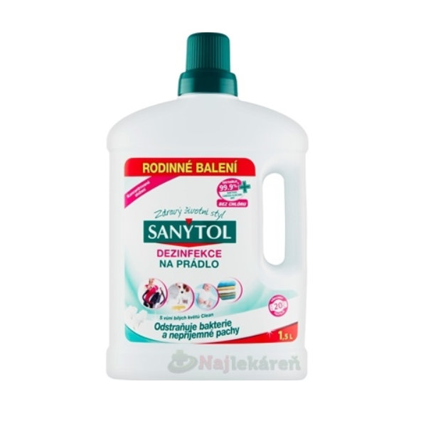 Sanytol Dezinfekce na prádlo rodinné balení vůně bílé květy 1,5 l