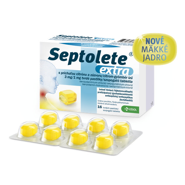 Septolete extra citron a zázvor 3 mg/1 mg 16 ks